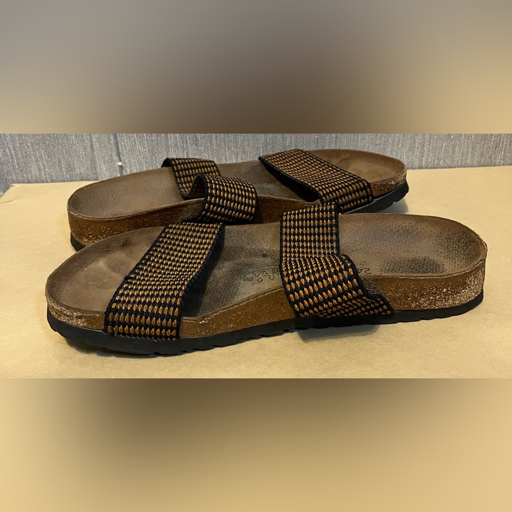 Birkenstock Birki’s Curaçao Midnight & Chestnut Stretch Slip-On Sandals size 38 - Picture 7 of 12